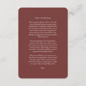 Zwei Trinitäten mit Gebet Begleitkarte (Rückseite)