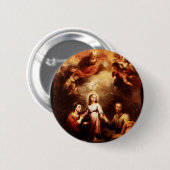 Zwei Trinities - die heilige Familie - Murillo Button (Vorne & Hinten)
