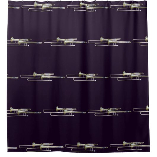 Zwei Trombone Duschvorhang (Vorderseite)
