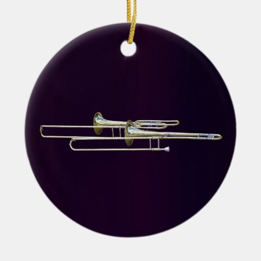 Zwei Trombone Keramik Ornament (Vorne)
