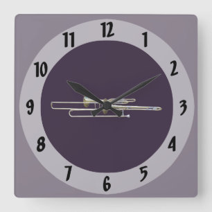 Zwei Trombone Quadratische Wanduhr