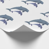 Zwei tropische Delphine springen nebeneinander Geschenkpapier (Ecke)