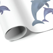 Zwei tropische Delphine springen nebeneinander Geschenkpapier (Rolleneckpunkt)