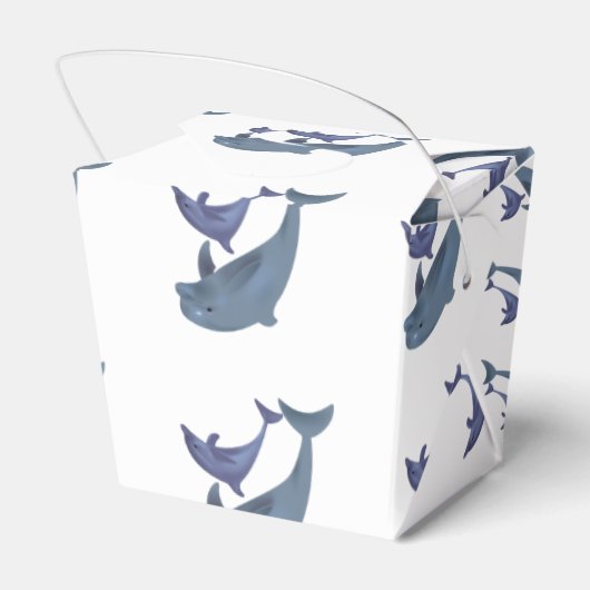 Zwei tropische Delphine springen nebeneinander Geschenkschachtel (Rückseite)