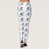 Zwei tropische Delphine springen nebeneinander Leggings (Rückseite)
