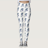 Zwei tropische Delphine springen nebeneinander Leggings (Vorderseite)