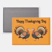 Zwei Truthähne Thanksgiving Magnet (Vorderseite/Rückseite)