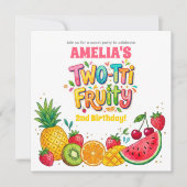 Zwei-tti Fruchtiger 2. Geburtstag Einladung (Vorderseite)