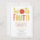 Zwei-tti Fruitti Wasserfarbe Streifen Zitrus Gebur Einladung (Vorderseite)