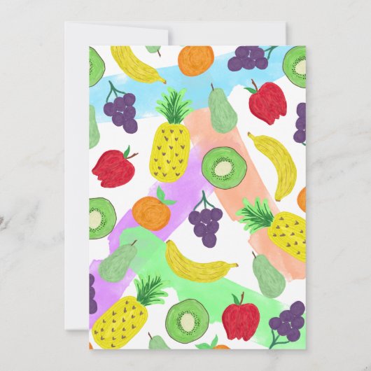 Zwei tti Frutti farbenfroh gestrichenes Obst 2. Ge Einladung (Rückseite)