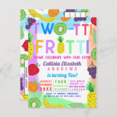 Zwei tti Frutti farbenfroh gestrichenes Obst 2. Ge Einladungspostkarte (Vorne/Hinten)