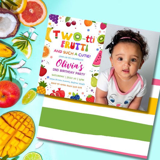 Zwei-tti Frutti Foto-Einladung, 2. Früchte Sommer Einladung