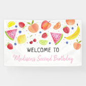Zwei-tti Frutti Fruit Zweiten Geburtstag Banner (Horizontal)