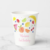 Zwei-tti Frutti Fruit Zweiten Geburtstag Pappbecher (Vorderseite)
