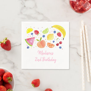 Zwei-tti Frutti Fruit Zweiten Geburtstag Serviette