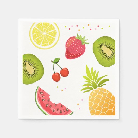 Zwei-tti frutti Papier Napkin Fruit Geburtstag Fru Serviette (Vorderseite)
