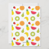Zwei tti Frutti, Tropical, Frucht, Mädchen 2. Gebu Einladung (Rückseite)