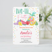 Zwei-tti Frutti Tutti Fruchtigkeit Geburtstag Fruc Einladung (Stehend Vorderseite)