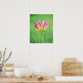 Zwei Tulip-Blume Pair Fotografien Print Poster (Küche)