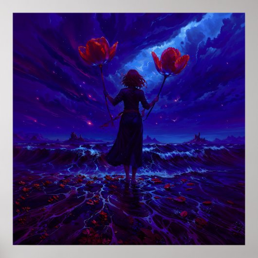 Zwei Tulips - Fantasy Silhouette Design Poster (Vorne)