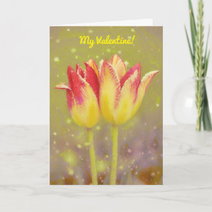 Zwei Tulpen zusammen Valentinstagskarte Karte