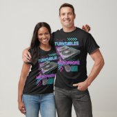 Zwei Turntable und Mikrofon Retro 80er Vinyl DJ T-Shirt (Unisex)