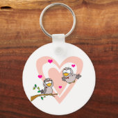 Zwei Turteltauben an einem Zweig Schlüsselanhänger (Vorderseite)