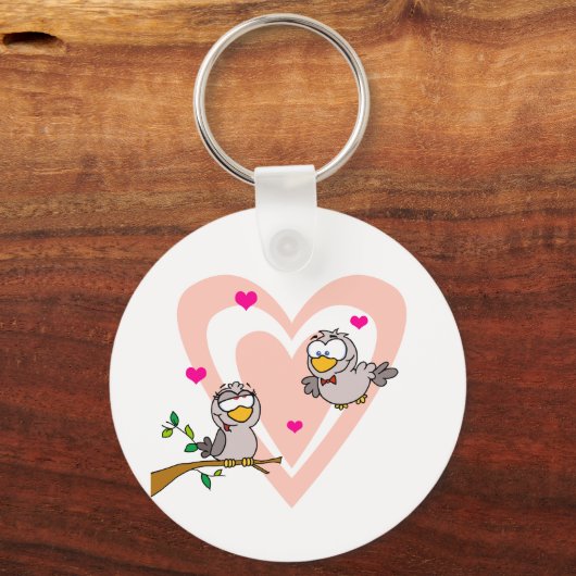 Zwei Turteltauben an einem Zweig Schlüsselanhänger (Vorderseite)