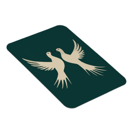 Zwei Turteltauben Ausschneide-Schablonen-Stil 2 Magnet (Rechte Seite)