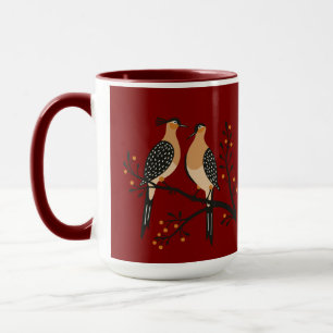 Zwei Turteltauben Ausschnitt Schablone Retro Stil Tasse