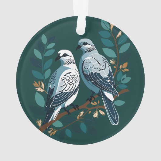 Zwei Turteltauben im Stift 2 Ornament (Rückseite)