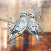 Zwei Turteltauben im Stilstil ausschneiden Fensteraufkleber (Blatt 2)