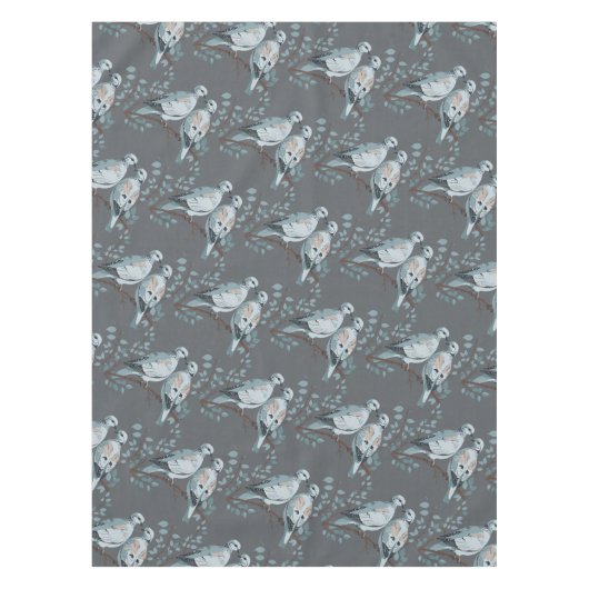 Zwei Turteltauben im Stilstil ausschneiden Tischdecke (Vorderseite)