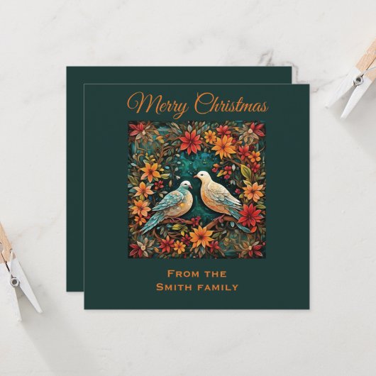 Zwei Turteltauben Karte (Vorderseite/Rückseite Beispiel)