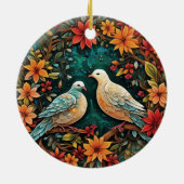 Zwei Turteltauben Keramik Ornament (Hinten)