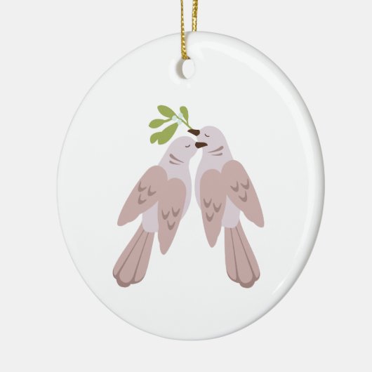 Zwei Turteltauben Keramik Ornament (Links)