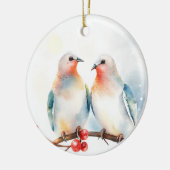 Zwei Turteltauben Keramik Ornament (Links)
