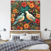 Zwei Turteltauben Leinwanddruck (Insitu (Schlafzimmer))