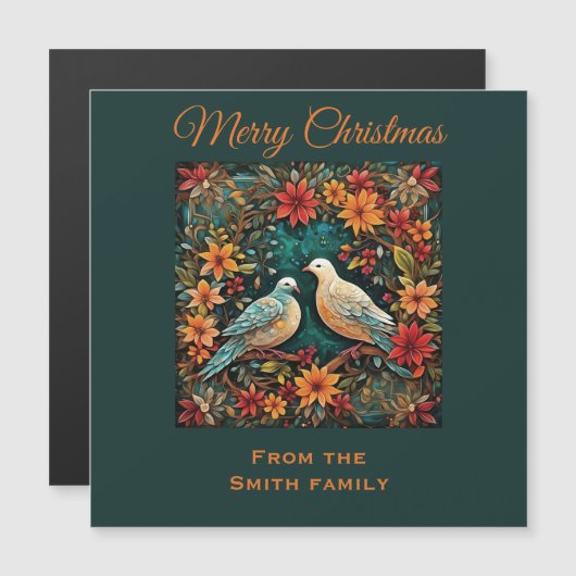 Zwei Turteltauben Magnetkarte (Vorne/Hinten)