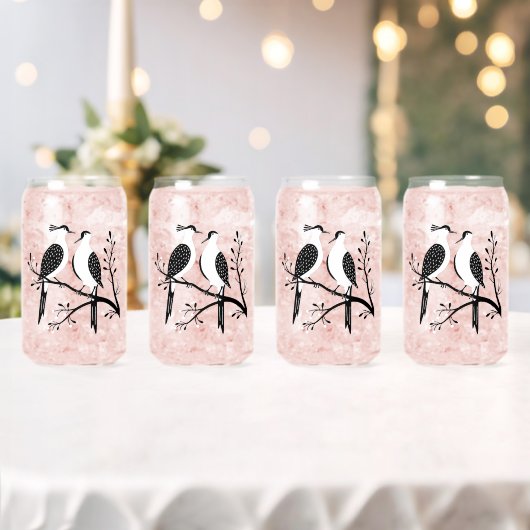 Zwei Turteltauben-Schablone im Retro-Stil 7 Dosenglas (Insitu (Hochzeit))