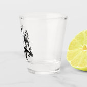 Zwei Turteltauben-Schablone im Retro-Stil 7 Schnapsglas (Rechts)