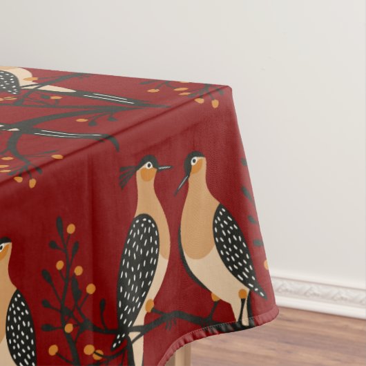 Zwei Turteltauben-Schablone im Retro-Stil 7 Tischdecke (Beispiel)
