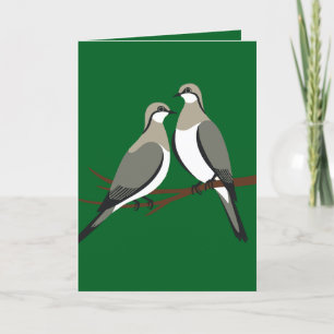 Zwei Turteltauben Schneiden Stencil Retro Stil 1 Feiertagskarte
