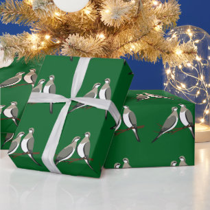 Zwei Turteltauben Schneiden Stencil Retro Stil 1 Geschenkpapier