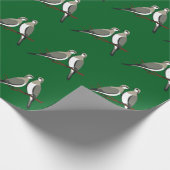 Zwei Turteltauben Schneiden Stencil Retro Stil 1 Geschenkpapier (Ecke)