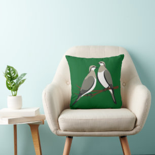 Zwei Turteltauben Schneiden Stencil Retro Stil 1 Kissen