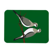 Zwei Turteltauben Schneiden Stencil Retro Stil 1 Magnet (Horizontal)