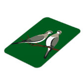 Zwei Turteltauben Schneiden Stencil Retro Stil 1 Magnet (Linke Seite)