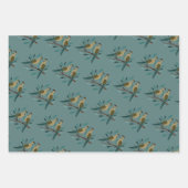 Zwei Turteltauben Schneiden Stencil Retro Stil 3 Geschenkpapier Set (Vorderseite 3)