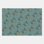 Zwei Turteltauben Schneiden Stencil Retro Stil 3 Geschenkpapier Set (Vorderseite 2)